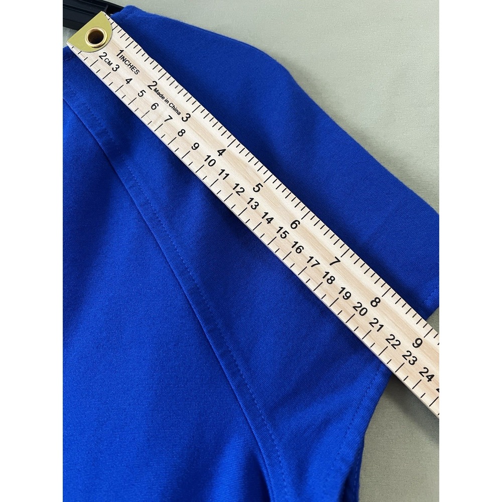 Liz Claiborne Peplum Top - Blue Short Sleeve Career Blouse - Large - Picture 10 of 11